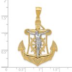 14k Two-tone Mariners Crucifix Pendant - Image 3
