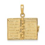 14K 3-D HOLY BIBLE with Lord's Prayer and Moveable Pages Pendant - Image 4