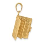 14K 3-D HOLY BIBLE with Lord's Prayer and Moveable Pages Pendant - Image 6