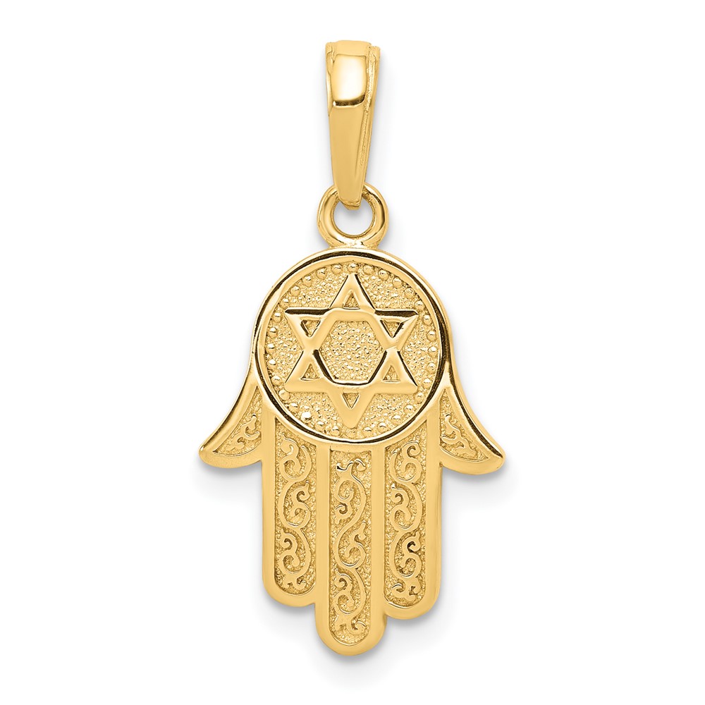 C3993.jpg 14k Chamseh Hand of God with Star of David Pendant - Image 1