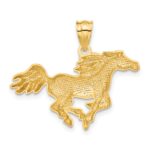 14k Polished Galloping Horse Pendant - Image 3