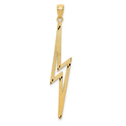 14k Polished Diamond-cut Lightning Bolt Pendant