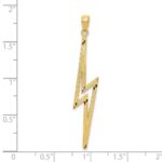 14k Polished Diamond-cut Lightning Bolt Pendant - Image 4