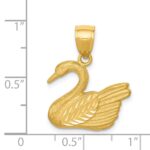 14K Diamond-cut Swan Pendant - Image 3