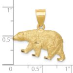 14K Satin Diamond-cut Bear Pendant - Image 4