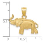 14K Satin Diamond-cut Elephant Pendant - Image 4