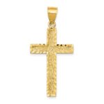 14K Diamond-cut Textured Cross Pendant