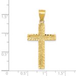 14K Diamond-cut Textured Cross Pendant - Image 4