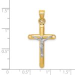 14k Two-tone Hollow Crucifix Pendant - Image 3