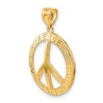 14k PEACE LOVE FAITH HOPE Peace Sign Pendant - Image 5