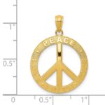 14k PEACE LOVE FAITH HOPE Peace Sign Pendant - Image 4