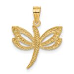 14k and White Rhodium Dragonfly Pendant - Image 3