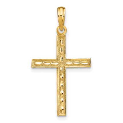 14K Reversible FAITH HOPE LOVE GREATEST LOVE Cross Pendant