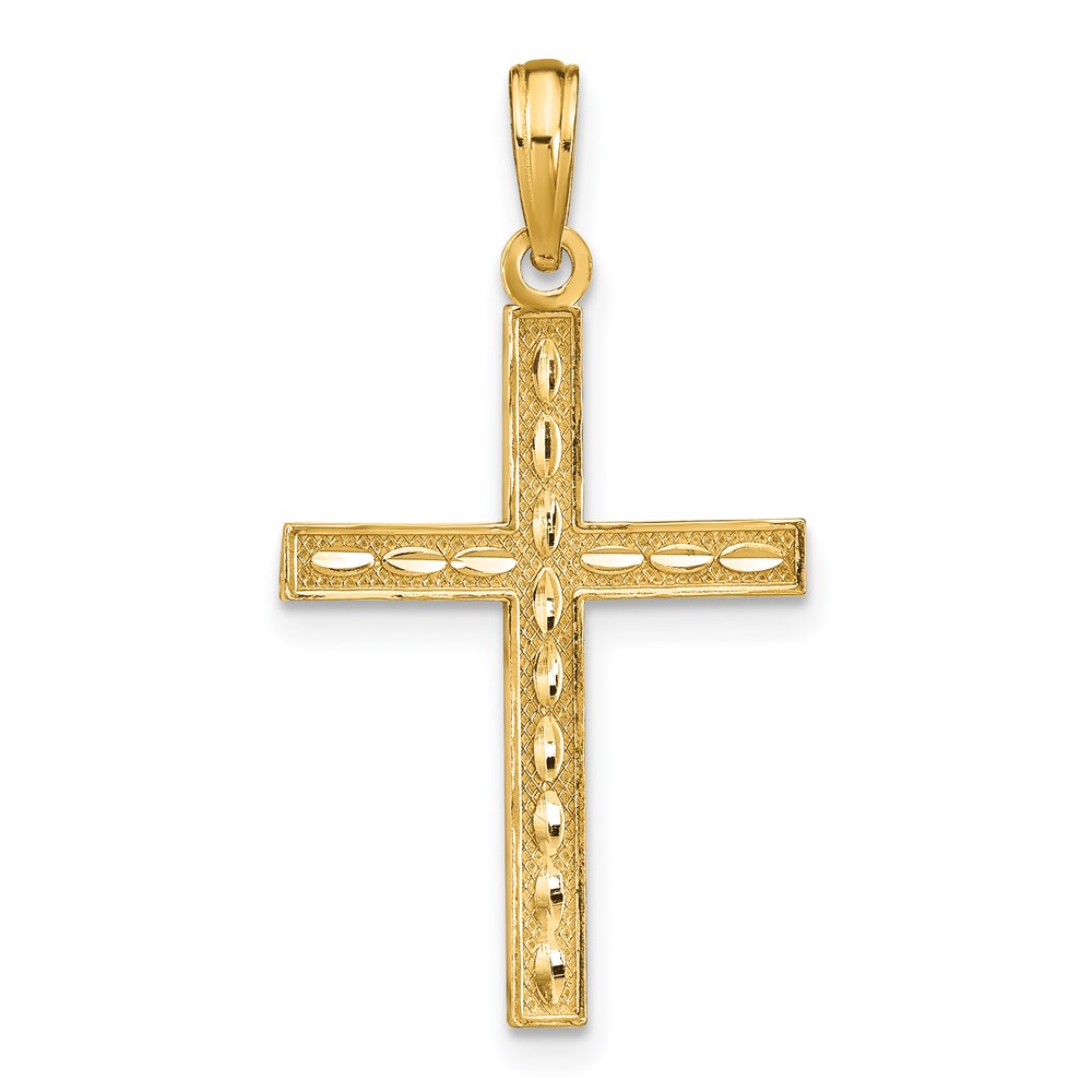 C4176.jpg 14K Reversible FAITH HOPE LOVE GREATEST LOVE Cross Pendant - Image 1