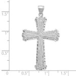 14K White Gold Diamond-cut Cross Pendant - Image 4