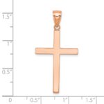 14K Rose Gold Stick Cross Pendant - Image 3