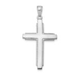 14K White Gold Solid Cross Pendant