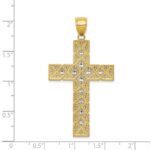 14K and White Rhodium Large Latin Cross Pendant - Image 4