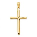 14K Satin Finish Accent Stick Cross Pendant