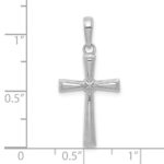 14K White Gold Diamond-cut -X- Center Cross Pendant - Image 4