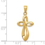 14K Polished with Satin Ribbon Cross Pendant - Image 4