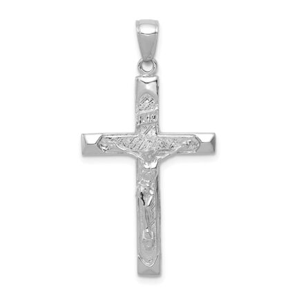 14K White Gold Crucifix Pendant