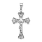 14K White Gold Crucifix Pendant