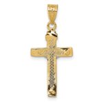 14K Two-tone Diamond-cut Lattice Cross with Crucifix Pendant - Image 4