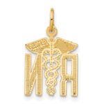 14k Diamond-cut RN Registered Nurse Charm - Image 3