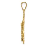 14K Two-tone Small Narrow Crucifix Pendant - Image 2