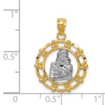 14k and White Rhodium Mother Holding Baby Pendant - Image 3