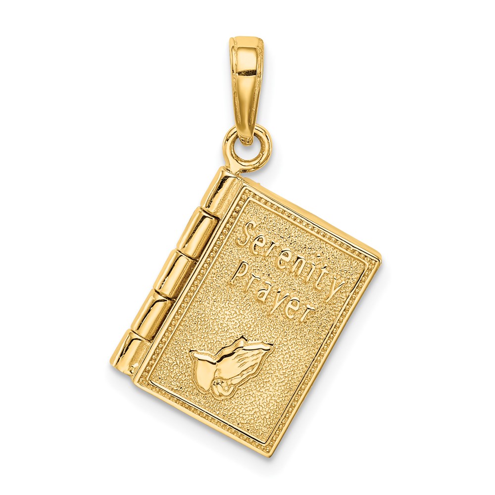 C4424.jpg 14K 3-D SERENITY PRAYER Book with Moveable Pages Pendant - Image 1