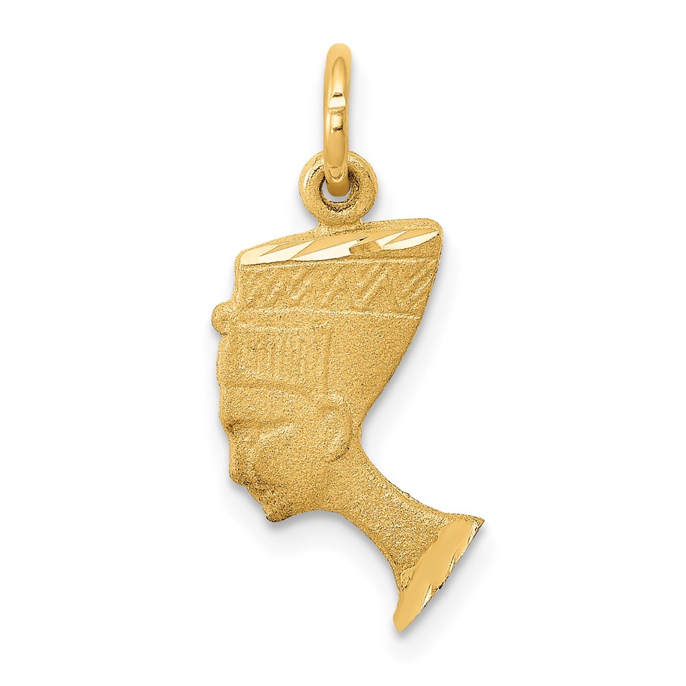 C444.jpg 14K Satin Front / Polished Back Nefertiti Charm - Image 1