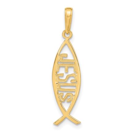 14K Ichthus Fish with JESUS Pendant