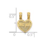 14K Reversible 2-Piece Break-apart MIZPAH Heart Charm - Image 3