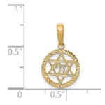 14K Star of David and Chai in Circle Pendant - Image 4