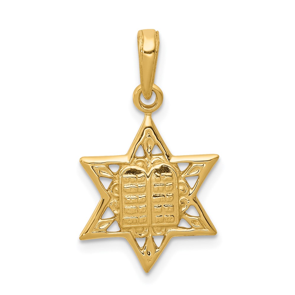 C4461.jpg 14K Star of David with Tablets in Center Pendant - Image 1