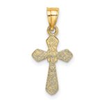 14K Small Cross with Flower Charm - Image 4