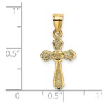 14K Small Cross with Flower Charm - Image 3