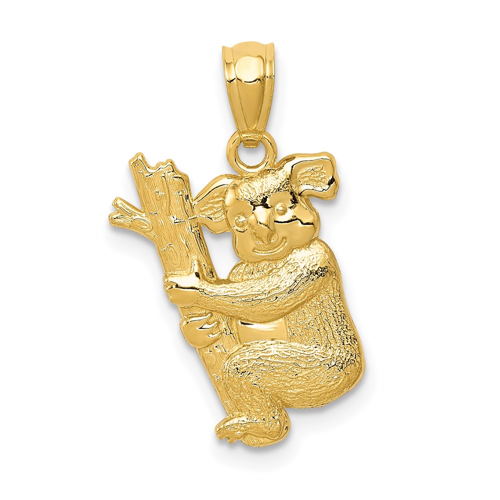 C4502.jpg 14k Yellow Gold Textured Koala Pendant - Image 1
