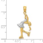 14K and White Rhodium Ice Skater Pendant - Image 4