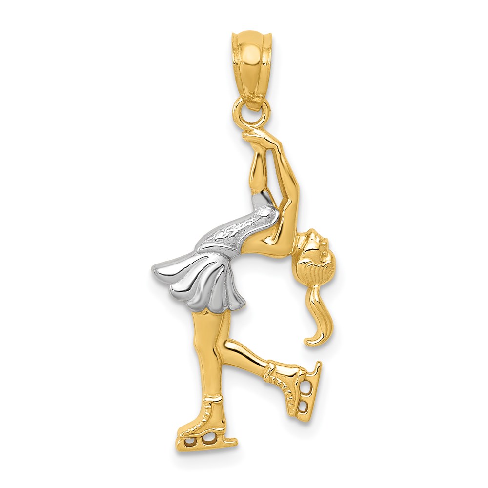 C4505.jpg 14K and White Rhodium Ice Skater Pendant - Image 1