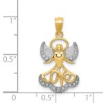 14K and White Rhodium LOVE Angel Pendant - Image 4