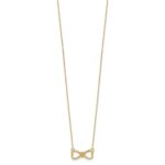 14k Polished Infinity Symbol with Heart Center 18 inch Necklace - Image 2