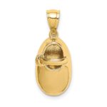 14K Polished 3-D Baby Shoe Pendant