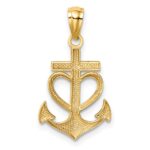 14K Anchor with Heart Pendant - Image 3