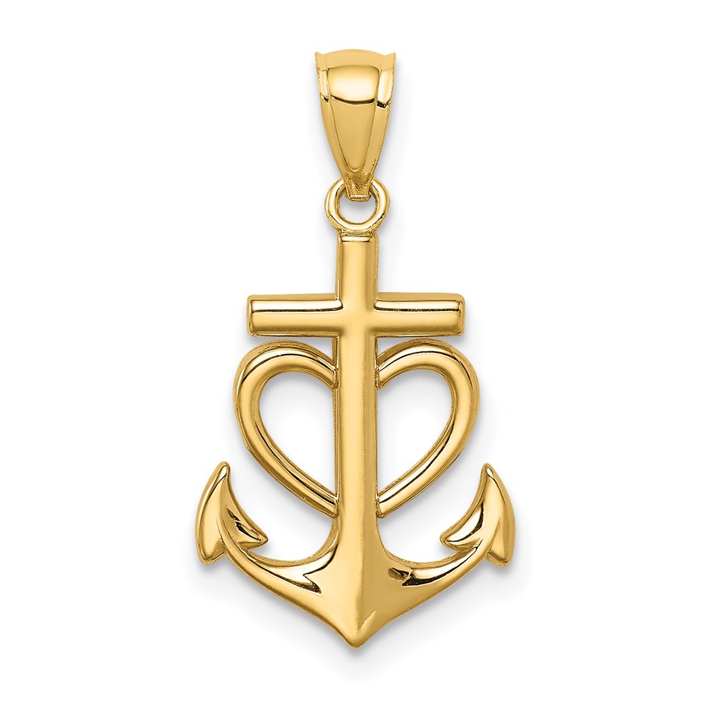 C4648.jpg 14K Anchor with Heart Pendant - Image 1