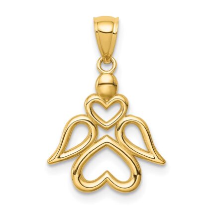 14K Cut-out Angel Pendant