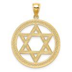 14K Star of David Round Pendant - Image 3