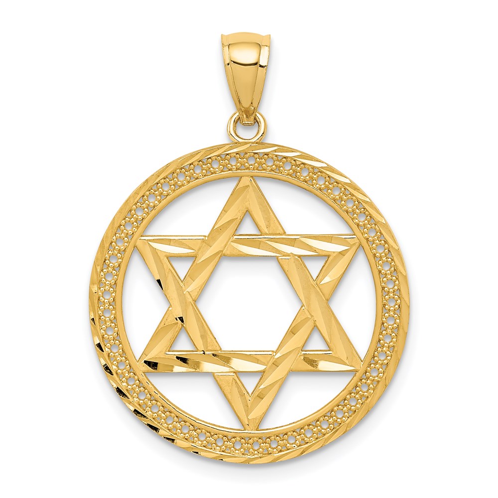 C4660.jpg 14K Star of David Round Pendant - Image 1